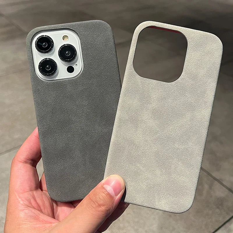 Phone Case For iPhone 16 15 14 13 12 11 Pro Max Plus Suede Leather Cases Matte Silicone Soft Shockproof Cover Fashion by Quickfindgoods. Store