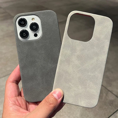 Phone Case For iPhone 16 15 14 13 12 11 Pro Max Plus Suede Leather Cases Matte Silicone Soft Shockproof Cover Fashion by Quickfindgoods. Store