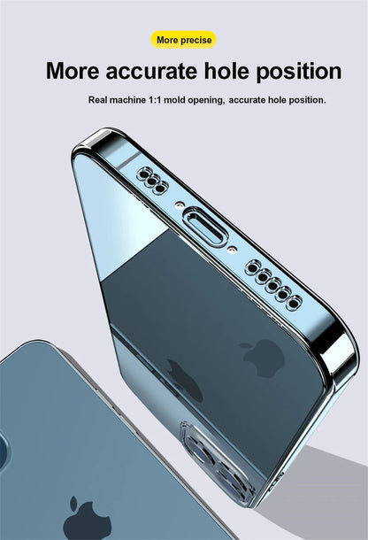 Transparent Phone Case For iPhone 11 12 13 14 15 Pro Max Case Silicone Soft Cover For iPhone  X XS Max XR 8 7 Plus Back Cover