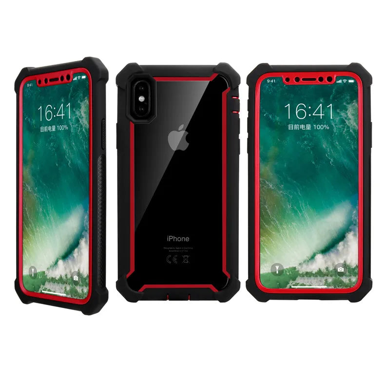 Heavy Duty Protection Urban Doom Armor PC+TPU Case for iPhone 16 15 14 13 12 11 Pro Max Plus Transparent Shockproof Cover