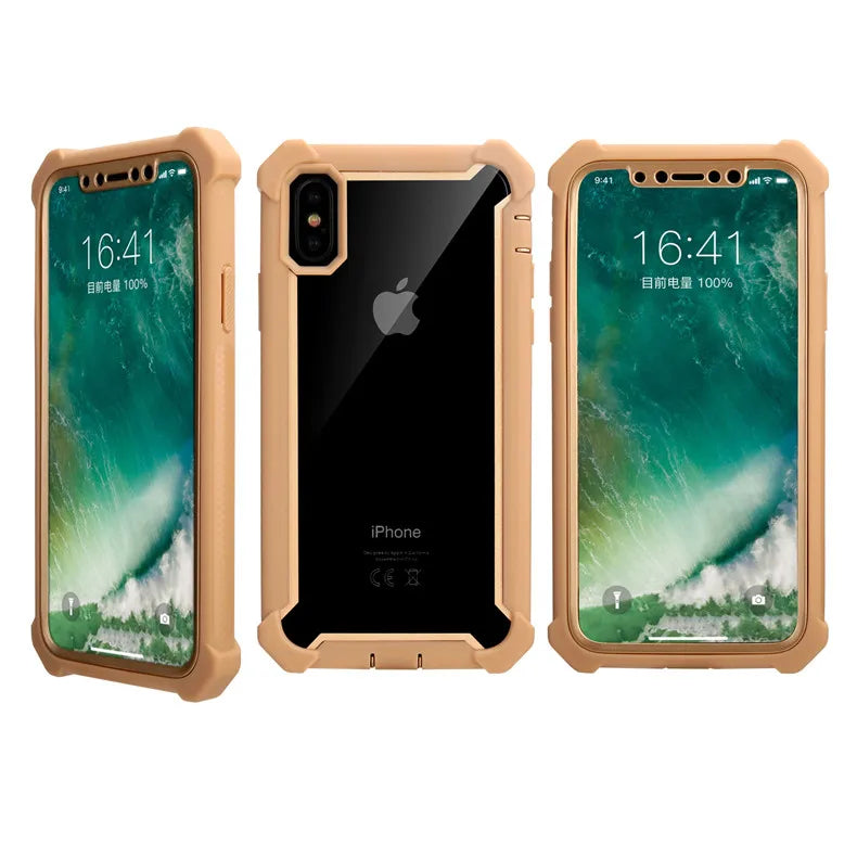 Heavy Duty Protection Urban Doom Armor PC+TPU Case for iPhone 16 15 14 13 12 11 Pro Max Plus Transparent Shockproof Cover