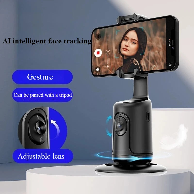 Auto Tracking Shooting Gimbal AI Camera Recognition Body Face Track 360 Rotation Intelligent