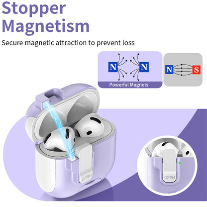 Case for IPhone 4 Cover Magnetic Latch Cap Phone Holder Cases Wireless Headphone for IPhone 3 Pro 2 1 Pro2 Covers with Lanyard