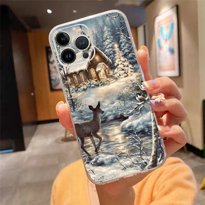 Christmas Santa Deer Snowman Phone Case For iphone 17 Pro Max Air 16 15 14 13 Pro Max 15 16 Pro 15Plus