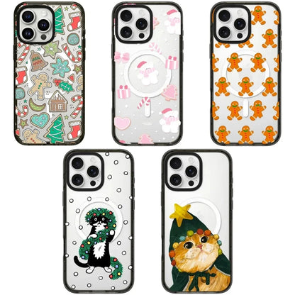 Christmas Tree Cat 2.0 Acrylic Black Border Magnetic Phone Case Cover for IPhone 12 13 14 15 16 17 Pro Max Case