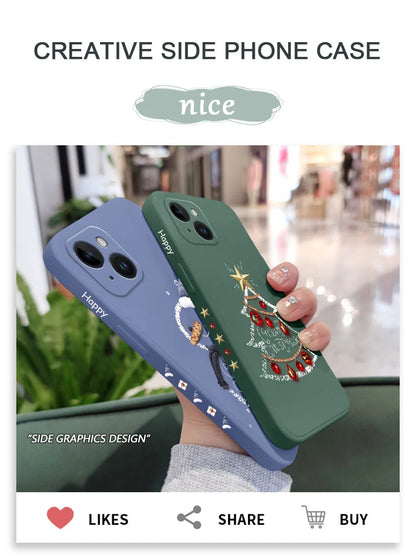Christmas Motifs Phone Case For iPhone 17 Air 16 16E 15 14 13 12 11 Pro Max Mini X XR XS  8 7 Plus 6 6S Plus Cover