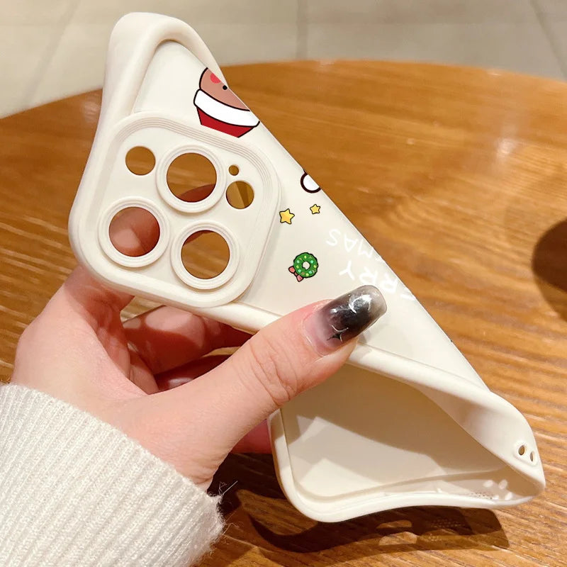Merry Christmas Phone Case For iPhone 16e 16 Pro Max 15 14 Plus 13 12 Pro Max 11 Soft TPU Silicone Back Cover New Year Gift