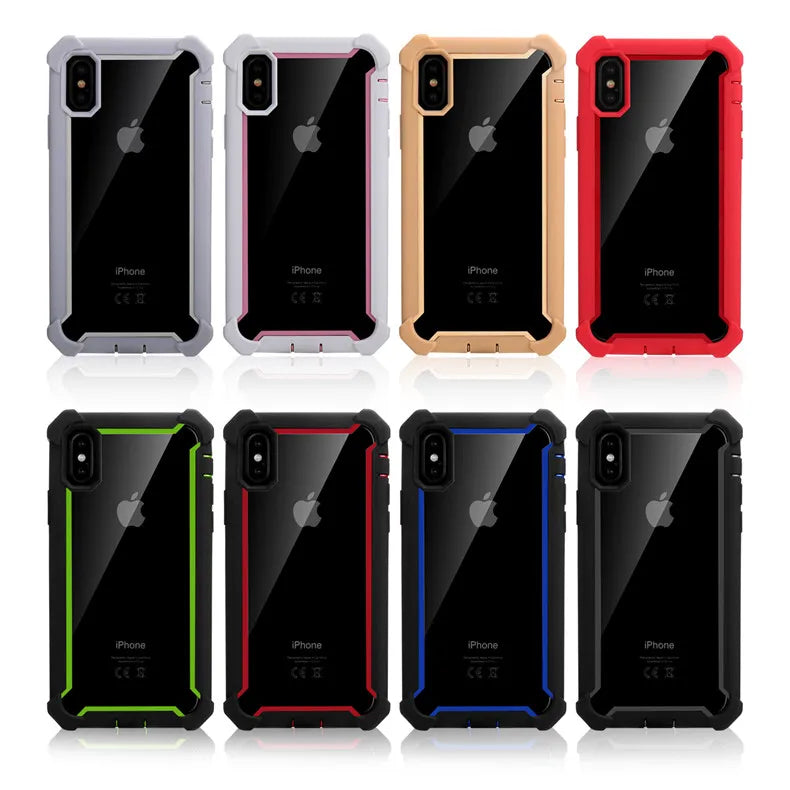 Heavy Duty Protection Urban Doom Armor PC+TPU Case for iPhone 16 15 14 13 12 11 Pro Max Plus Transparent Shockproof Cover