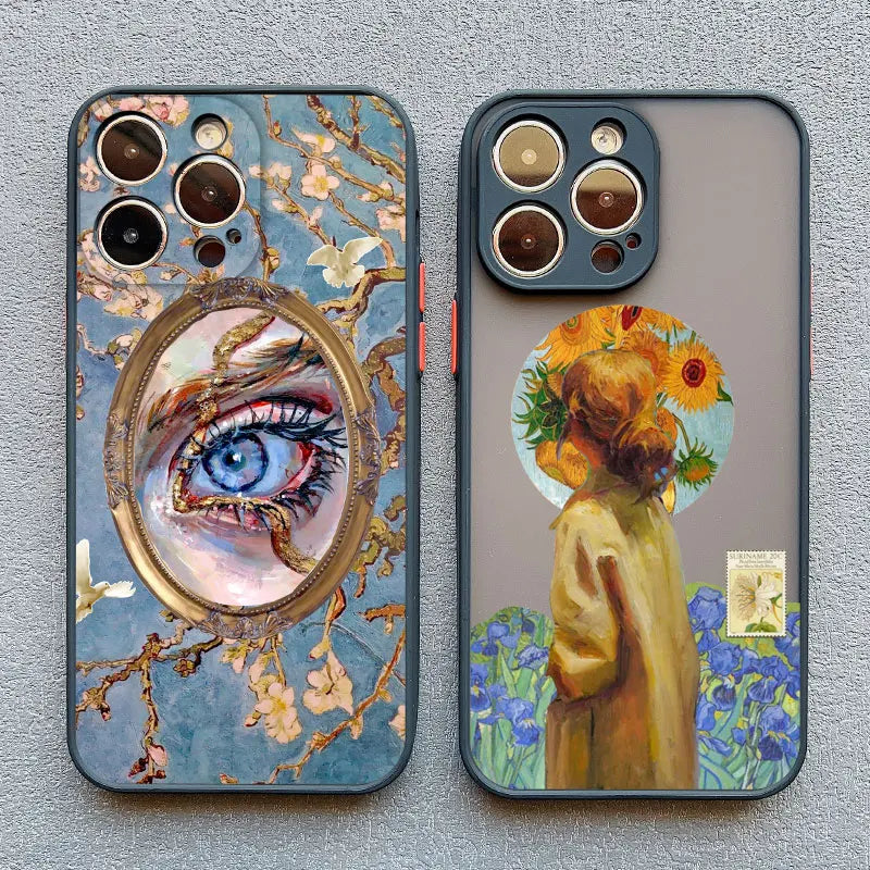 Art Painting Phone Cases For iPhone 11 12 13 14 15 16 Pro Max 15 14 Plus 13 12 Mini X XS XR 7 8 Plus SE2 Shockproof Case Cover