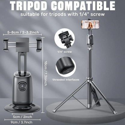Auto Face Tracking Tripod,360°Rotation Tracking Gesture Control Stand,SmartPhone Camera