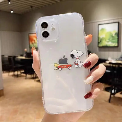 Cute Snoopy Phone Case for Iphone 17 16 15 Pro Max 11 12 13 14 Pro Max 16 14 Plus 12 13 Mini 17 Pro Clear Transparent Soft Cover