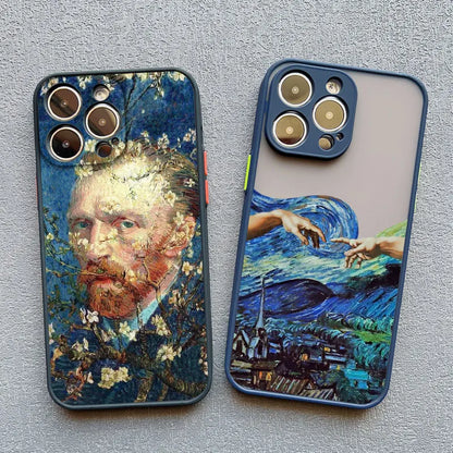 Art Painting Phone Cases For iPhone 11 12 13 14 15 16 Pro Max 15 14 Plus 13 12 Mini X XS XR 7 8 Plus SE2 Shockproof Case Cover