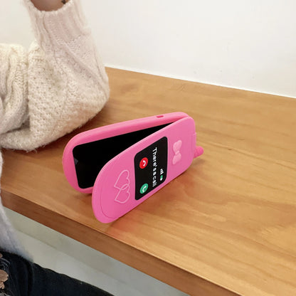 3D Phone Shaped Cellphone Case for iPhone 13 14 15 Pro Make up Mirror Soft Silicone Shockproof Cover Shell for iPhone 16 Pro Max