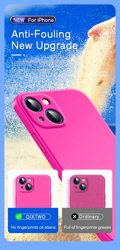 Luxury Silicone Antiskid Phone Case For iPhone 17 Air 16 15 14 13 11 12 Pro Max 16 Plus Shockproof Full Lens Protection Cover
