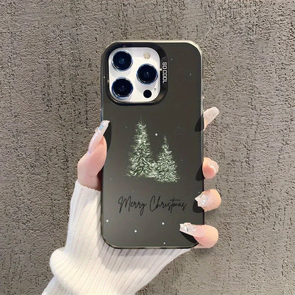 Christmas tree  phone case, for iPhone 16 15 14 13 Pro 12 11 Pro Xs X XR Max Laser Hard PC+TPU Cases Back Cover