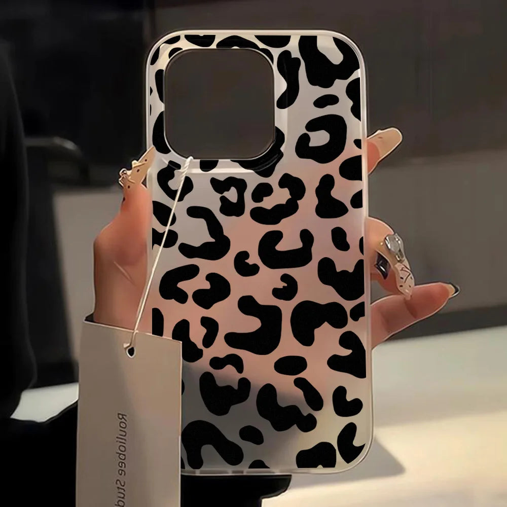 Flower Matte Case For iPhone 17 Cases iPhone 17 Air 16 Pro Max 12 14 11 13 15 Fundas Soft Shockproof Cover Leopard Phone Bumper