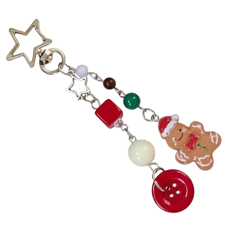 Christmas Themed Phone Strap Handmade Beaded Keychain Pendant for Fashion Lovers Drop Shipping