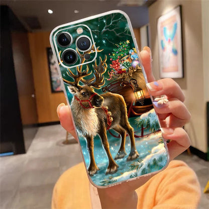 Christmas Santa Deer Snowman Phone Case For iphone 17 Pro Max Air 16 15 14 13 Pro Max 15 16 Pro 15Plus
