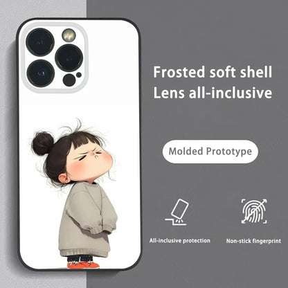 Cute Angry Little Girl Frosted Phone Case For IPhone 16 Pro Max by Quickfindgoods. Store