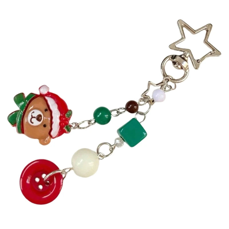 Christmas Themed Phone Strap Handmade Beaded Keychain Pendant for Fashion Lovers Drop Shipping
