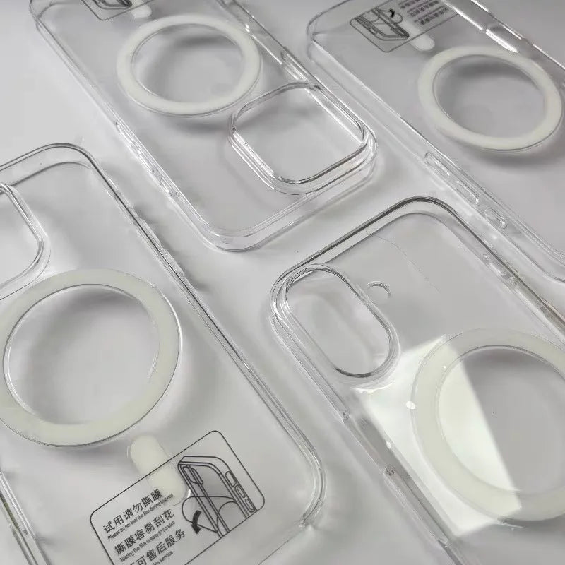 Original Animation Magnetic MagSafe Phone Case for iPhone 17 16pro max 14 15 Pro 13 16 Wireless Charge Transparent Hard PC Cover