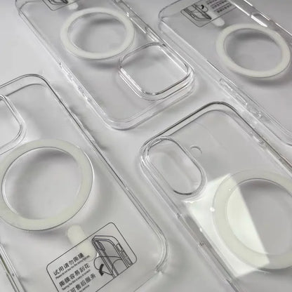 Original Animation Magnetic MagSafe Phone Case for iPhone 17 16pro max 14 15 Pro 13 16 Wireless Charge Transparent Hard PC Cover