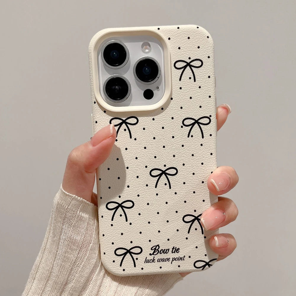 INS Leather Phone Case For IPhone 16 Pro Max Case IPhone 11 12 13 14 15 Pro MaxShockproof Soft Silicone Cover Case Funda Bumber