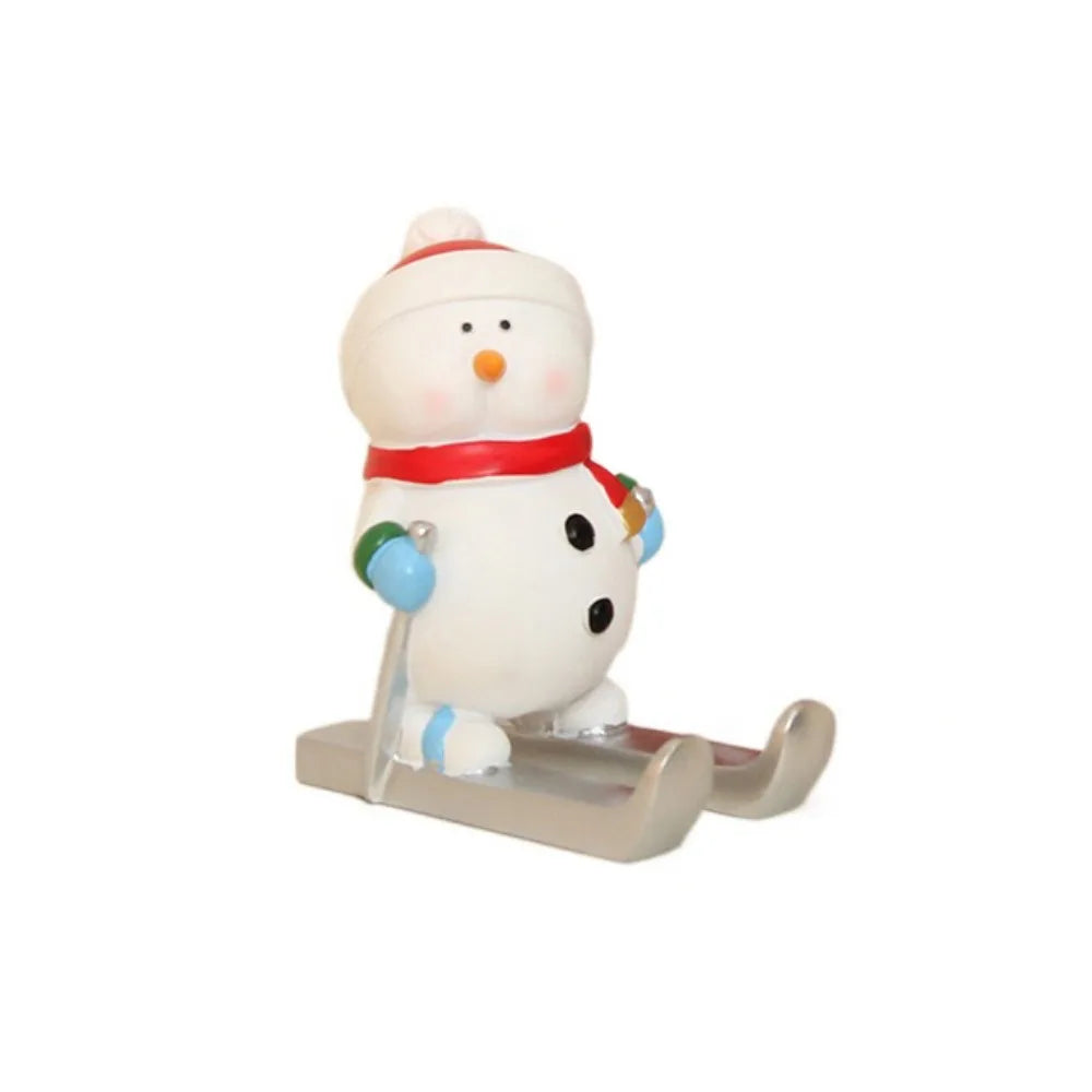 Christmas Style Santa Claus Phone Holder Cartoon Snowman/Penguin/Elk Phone Stand Resin Simulation Phone Support Home Desk