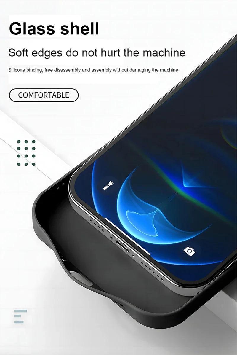 Suitable For [iPhone 11 12 13 14 15 16 Pro Max Plus Mini] Glass Phone Case Cover,Protect Soft Cover Cases
