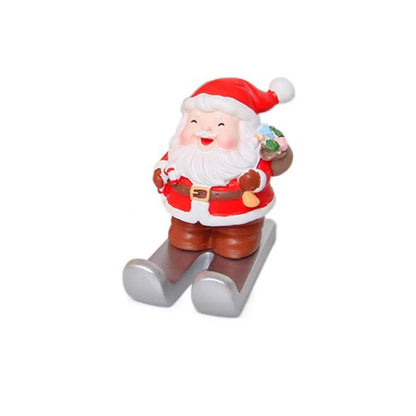 Christmas Style Santa Claus Phone Holder Cartoon Snowman/Penguin/Elk Phone Stand Resin Simulation Phone Support Home Desk