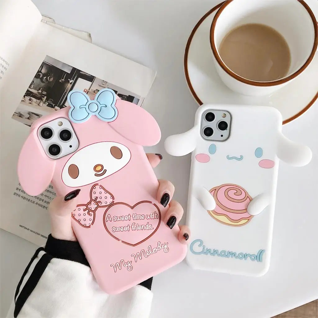 Cartoon My Melody Cinnamoroll Soft Silicone TPU Phone Cases For iPhone 14 13 12 11 15 Pro Max X XR XS Max 7 8 Plus Cover