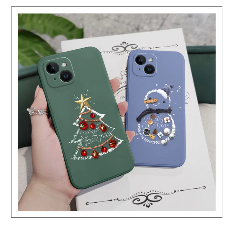 Christmas Motifs Phone Case For iPhone 17 Air 16 16E 15 14 13 12 11 Pro Max Mini X XR XS  8 7 Plus 6 6S Plus Cover