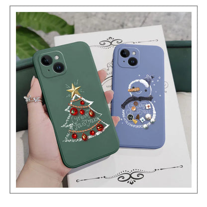 Christmas Motifs Phone Case For iPhone 17 Air 16 16E 15 14 13 12 11 Pro Max Mini X XR XS  8 7 Plus 6 6S Plus Cover