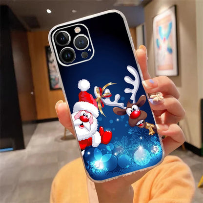 Christmas Santa Deer Snowman Phone Case For iphone 17 Pro Max Air 16 15 14 13 Pro Max 15 16 Pro 15Plus