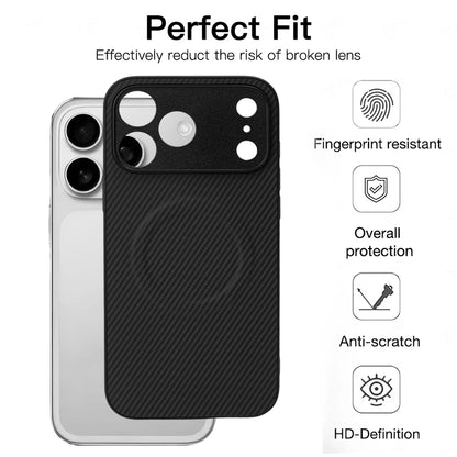 Magnetic Carbon Fiber Phone Case For iPhone 17 Pro Max 17Pro 17Air Cases For Magsafe Wireless Charge Protective Shell Back Cover