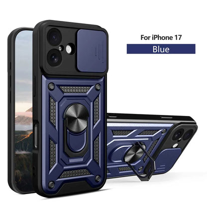 Shockproof Armor Case For iPhone 17 Car Holder Phone Cover for iPhone17 5G Camera Lens Protection Fundas