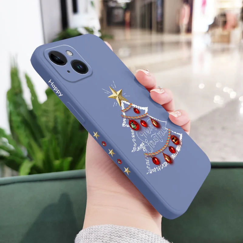 Christmas Motifs Phone Case For iPhone 17 Air 16 16E 15 14 13 12 11 Pro Max Mini X XR XS  8 7 Plus 6 6S Plus Cover