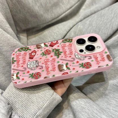 Christmas cake lollipop red Stars Phone Cases for iPhone 11 12 13 14 15 16 17 Pro Max Air Plus Shockproof Soft TPU Cover Case