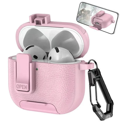 Can be used in mobile phone holders For AirPods Pro 3 Case Shockproof Protective Cover For AirPods 1 2 3 4 Pro Leather Bracket