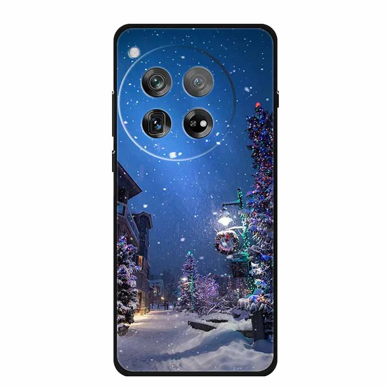 Christmas Phone Cases For Oneplus 12 12R 13 Case Black TPU Silicone For OnePlus 13 5G  TPU Protective Soft Cover 1+12 1+12R 1+13