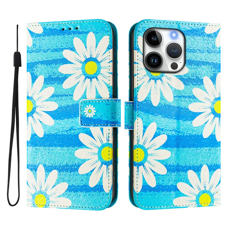 13 Leather Phone Case For iPhone 13 12 Mini 11 Pro 13Pro 12Pro Max 11Pro Coque Flip Cover Wallet Magnetic Painted Cases Cat Bear