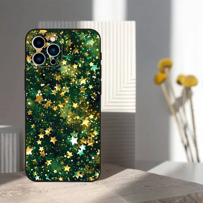 Christmas Art Decorations Phone Case For iPhone 16,15,14,13,12,11 Plus,Pro Max,XS,X,XR,SE,Mini,8,7,Soft Silicone Black Cover