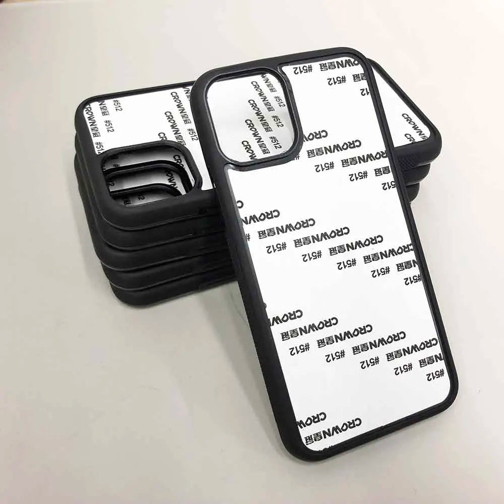 sublimation blank phone cases for iphone 16 15 14 13 12 11 15 pro max Soft Rubber + Hard PC Anti-Slip Printable Heat Press