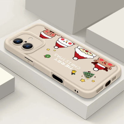 Merry Christmas Phone Case For iPhone 16e 16 Pro Max 15 14 Plus 13 12 Pro Max 11 Soft TPU Silicone Back Cover New Year Gift