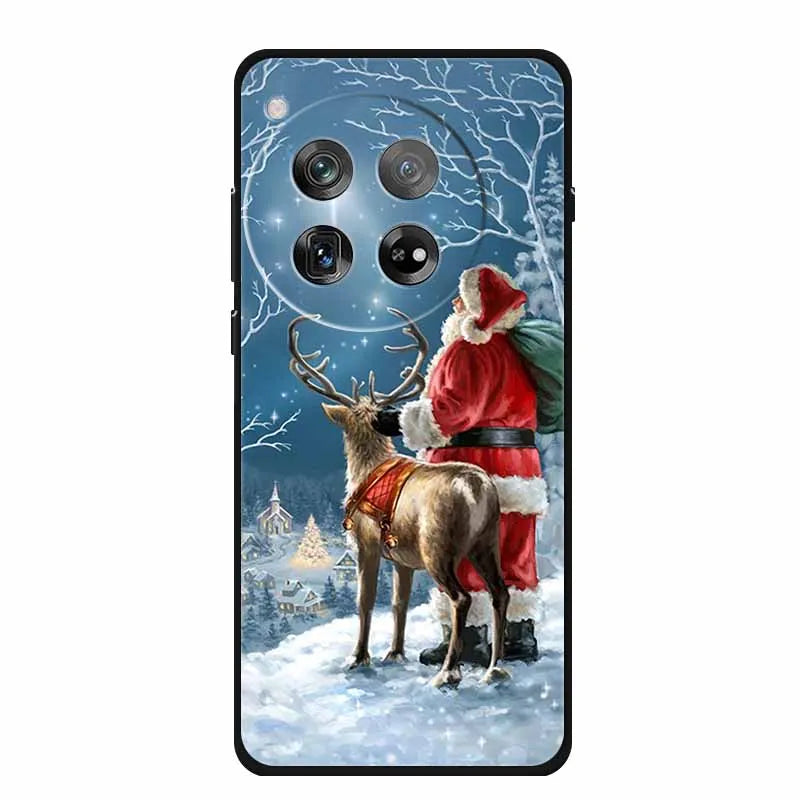 Christmas Phone Cases For Oneplus 12 12R 13 Case Black TPU Silicone For OnePlus 13 5G  TPU Protective Soft Cover 1+12 1+12R 1+13