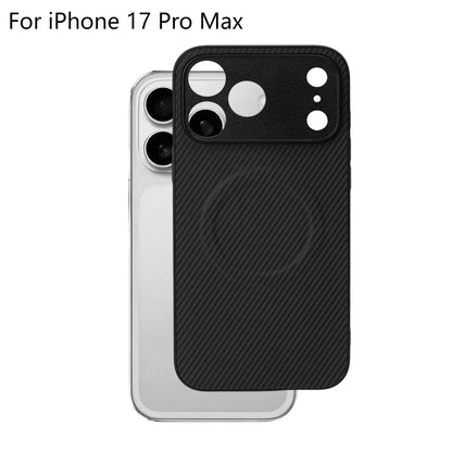 Magnetic Carbon Fiber Phone Case For iPhone 17 Pro Max 17Pro 17Air Cases For Magsafe Wireless Charge Protective Shell Back Cover