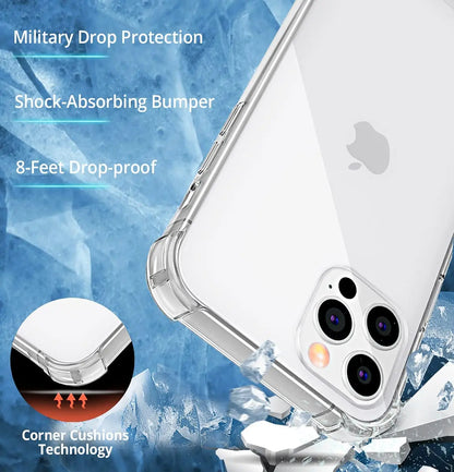 Air Bag Thick Shockproof Silicone Clear Phone Case For iPhone 16 Pro Case for iPhone 16 Plus 16Pro Max Transparent Cover Cases