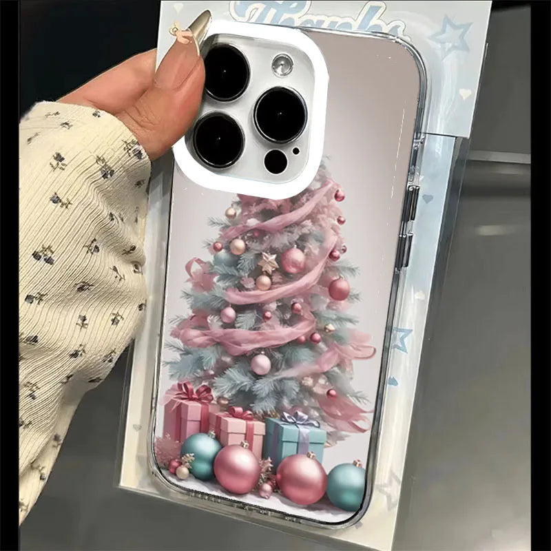 Christmas Tree Santa Claus Clear Phone Case For iPhone 16 Cases iPhone 17 Air 14 12 13 15 Pro Max XS X XR 8 7 Plus TPU Cover