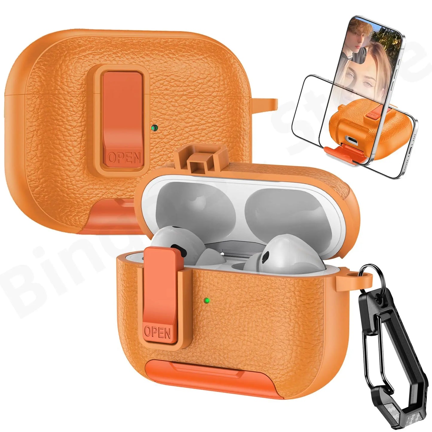 for AirPods Pro 3 Case with Phone Stand&Safety Lock Shockproof Protective Cover with Cleaner Kit for Women Men for AirPods Pro 3
