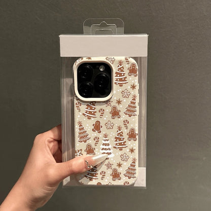 Christmas Phone Case For iPhone 17 11 13 12 15 14 16 Pro Max XS XR X 7 8 Plus 17 Air Snowman Christmas Tree Lychee Texture Cover
